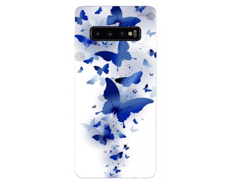 Husa Silicon Soft Upzz Print Samsung Galaxy S10 Model Blue Butterflyes