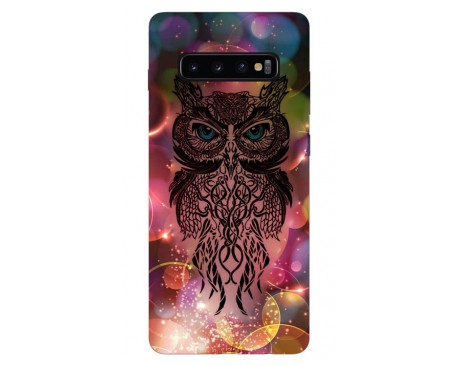 Husa Silicon Soft Upzz Print Samsung Galaxy S10 Model Sparkle Owl