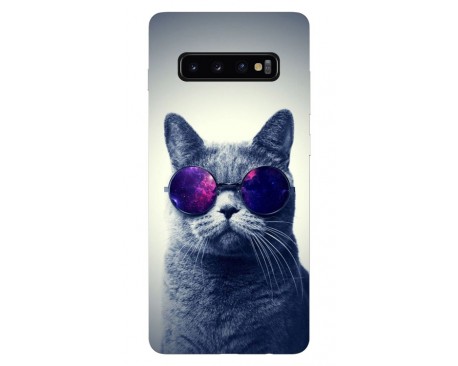 Husa Silicon Soft Upzz Print Samsung Galaxy S10 Plus Model Cool Cat