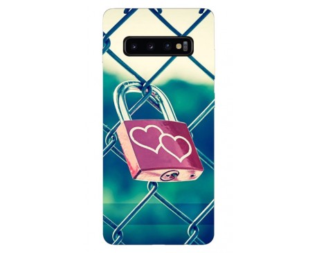Husa Silicon Soft Upzz Print Samsung Galaxy S10 Plus Model Heart Lock
