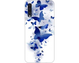 Husa Silicon Soft Upzz Print Samsung Galaxy A50 Model Blue Butterflies