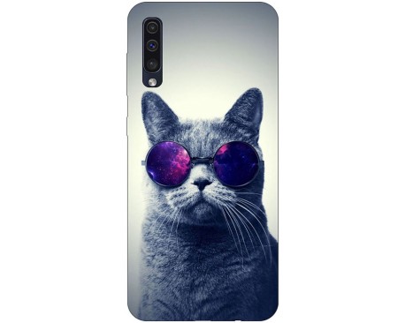 Husa Silicon Soft Upzz Print Samsung Galaxy A50 Model Cool Cat
