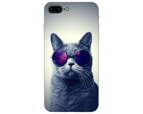 Husa Silicon Soft Upzz Print iPhone 7/8 Plus Model Cool Cat