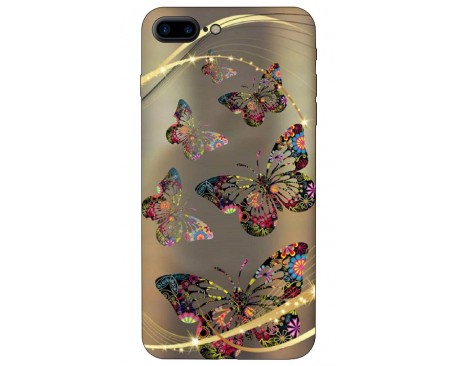 Husa Silicon Soft Upzz Print iPhone 7/8 Plus Model Golden Butterfly