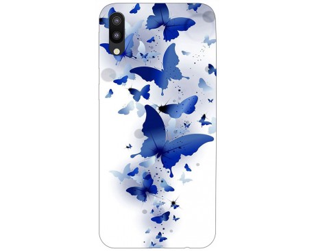 Husa Silicon Soft Upzz Print Samsung M10 Model Blue Butterflies