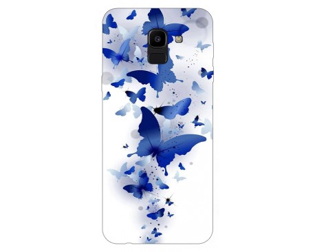 Husa Silicon Soft Upzz Print Samsung J6 2018 Model Blue Butterflies