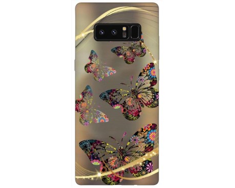 Husa Silicon Soft Upzz Print Samsung Galaxy Note 8 Model Golden Butterfly