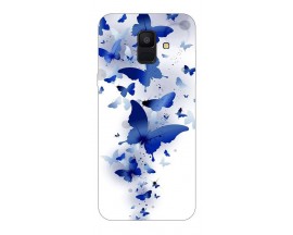 Husa Silicon Soft Upzz Print Samsung A6 2018 Model Blue Butterflies
