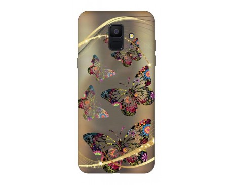 Husa Silicon Soft Upzz Print Samsung A6 2018 Model Golden Butterfly