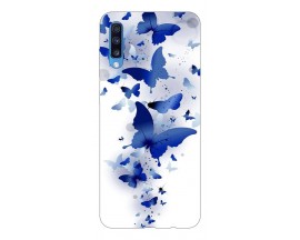 Husa Silicon Soft Upzz Print Samsung A70 Model Blue Butterflies