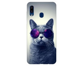 Husa Silicon Soft Upzz Print Samsung Galaxy A20 Model Cool Cat