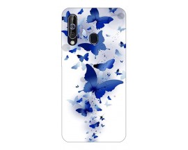 Husa Silicon Soft Upzz Print Samsung Galaxy A60 Model Blue Butterflies