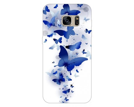 Husa Silicon Soft Upzz Print Samsung S7 Model Blue Butterflies