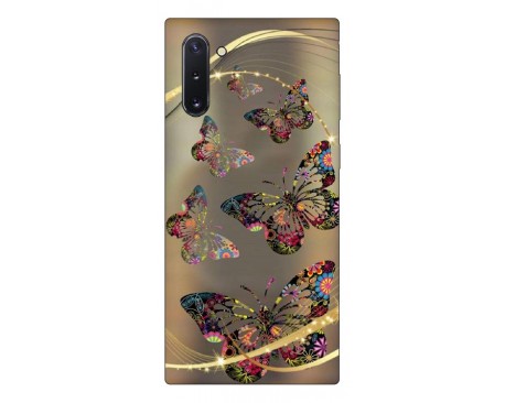 Husa Premium Upzz Print Samsung Galaxy Note 10 Model Golden Butterfly