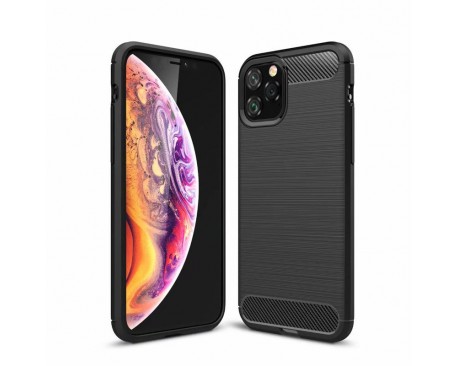 Husa Spate Forcell Carbon Pro iPhone 11 Pro Max  Negru Silicon