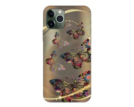 Husa Premium Upzz Print Compatibila Cu iPhone 11 Pro Model Golden Butterfly