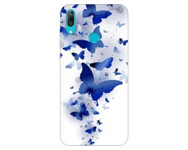 Husa Silicon Soft Upzz Print Huawei Y7 2019 Model Blue Butterfly