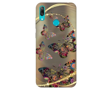 Husa Silicon Soft Upzz Print Huawei Y7 2019 Model GoldenButterfly