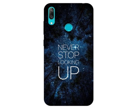 Husa Silicon Soft Upzz Print Huawei Y7 2019 Model Never Stop