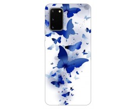 Husa Silicon Soft Upzz Print Samsung Galaxy S20 Model Blue Butterflies