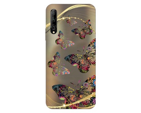 Husa Silicon Soft Upzz Print Huawei P Smart Pro 2019 Model Golden Butterfly