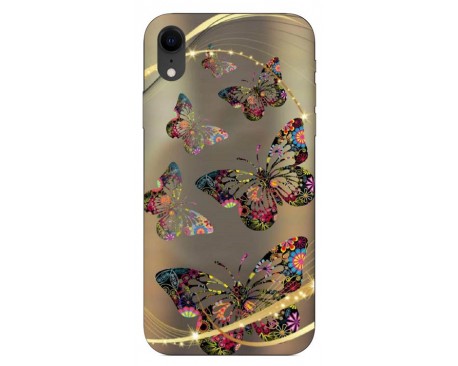 Husa Silicon Soft Upzz Print iPhone Xr Model Golden Butterfly