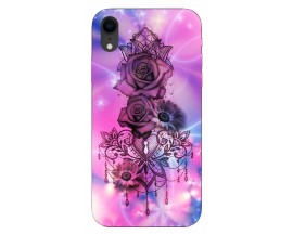 Husa Silicon Soft Upzz Print iPhone Xr Model Neon Rose