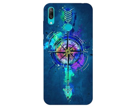 Husa Silicon Soft Upzz Print Huawei Y7 2019 Model Colorfull Butterfly