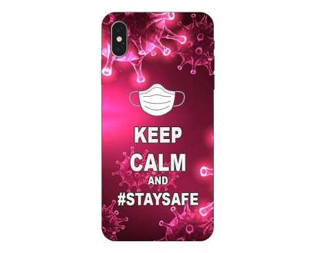 Husa Silicon Soft Upzz Print iPhone Xs Max Model Stay Safe