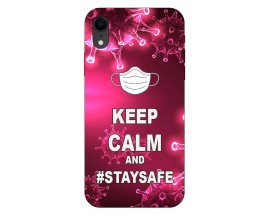 Husa Silicon Soft Upzz Print iPhone Xr Model Stay Safe