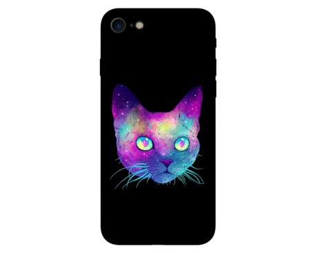 Husa Silicon Soft Upzz Print IPhone Se 2 ( 2020 ) ,Model Neon Cat