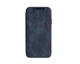 Husa Premium Flip Book Upzz Leather iPhone 11 Pro, Piele Ecologica, Albastru
