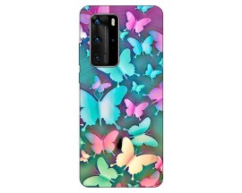 Husa Silicon Soft Upzz Print Huawei P40 Pro Model Colorfull Butterflies