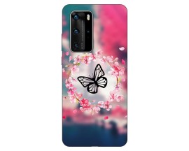 Husa Silicon Soft Upzz Print Huawei P40 Pro Model Butterfly