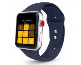 Curea Smooth Band  Upzz Tech Protect ,Compatibila cu Apple Watch 1/2/3/4/5 (42/44MM), Navy Blue