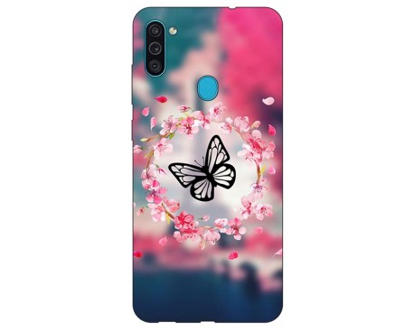 Husa Silicon Soft Upzz Print Samsung Galaxy A11 Model Butterfly