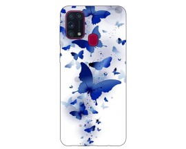 Husa Silicon Soft Upzz Print Samsung Galaxy M31 Model Blue Butterflies