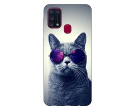 Husa Silicon Soft Upzz Print Samsung Galaxy M31 Model Cool Cat