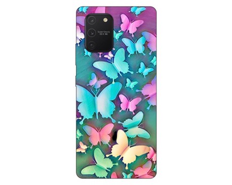 Husa Silicon Soft Upzz Print Samsung Galaxy S10 Lite Model Colorfull Butterflies