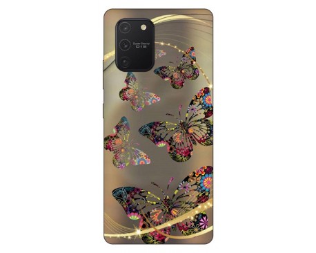 Husa Silicon Soft Upzz Print Samsung Galaxy S10 Lite Model Golden Butterfly