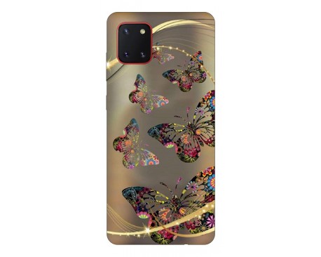 Husa Silicon Soft Upzz Print Samsung Galaxy  Note 10 Lite Model  Golden Butterfly
