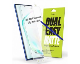 Folie Silicon Premium Full Cover Dual Easy Film Ringke Compatibila Cu Samsung Galaxy Note 10 Transparenta-2 Bucati In Pachet- Ma