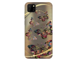 Husa Silicon Soft Upzz Print Huawei Y5P Model Golden Butterfly