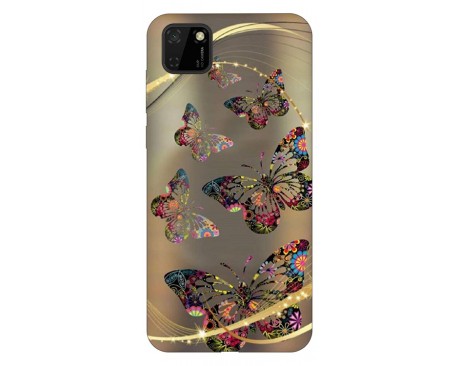 Husa Silicon Soft Upzz Print Huawei Y5P Model Golden Butterfly