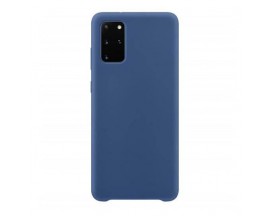 Husa Premium Upzz No Logo Soft Silicon Compatibila Cu Samsung Galaxy  S20+ Plus,Invelis Alcantara La Interior ,Albastru