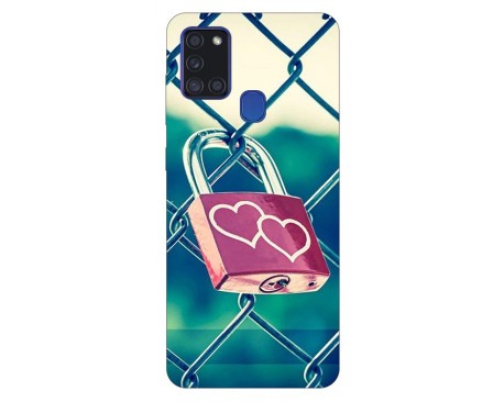 Husa Silicon Soft Upzz Print Samsung Galaxy A21s Model Heart Lock