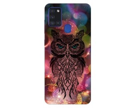 Husa Silicon Soft Upzz Print Samsung Galaxy A21s Model Sparkle Owl