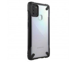 Husa Premium Ringke Fusion X  Compatibila Cu Samsung Galaxy A21S ,Transparenta Cu Margine Neagra