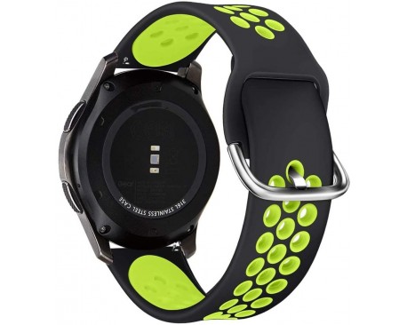 Curea Ceas Upzz Tech Compatibila Cu Samsung Galaxy Watch 3 - 45mm Negru/Verde