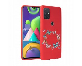 Husa Silicon Soft Upzz Print Candy Samsung Galaxy A21S Unicorn Butterfies Circle Red